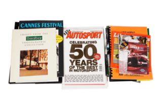 A collection of Motorsports racing annuals, books and paper ephemera