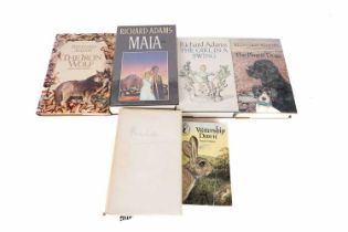 A collection of Richard Adams novels, most first editions and signed