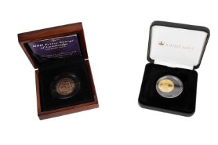 A HRH Prince George of Cambridge gold proof double crown; and another