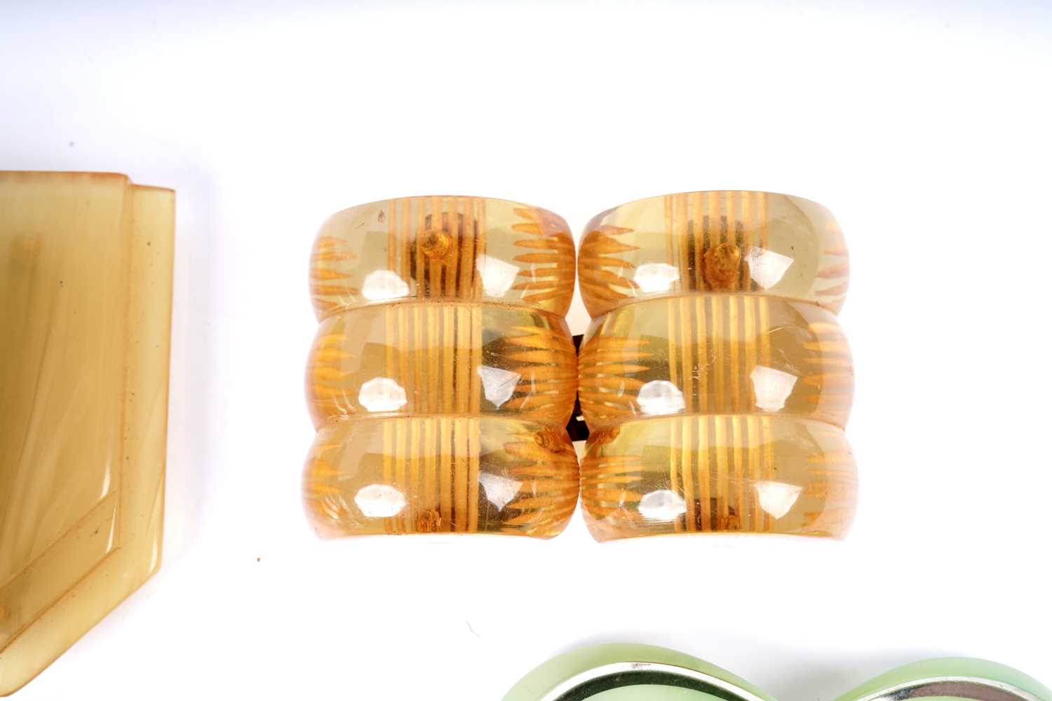 1930s Art Deco Streamline Moderne dress clip brooches and buckles - Image 3 of 6