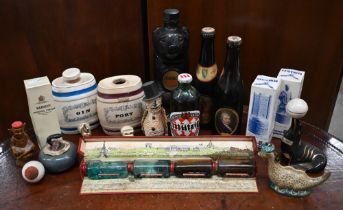A collection of novelty and miniature bottles of spirits and beers (some not empty) (box)
