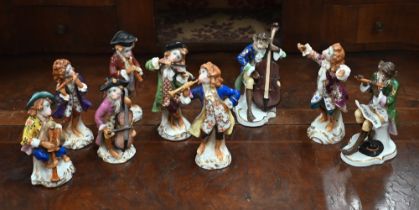 A Samson gold anchor porcelain nine-piece monkey band