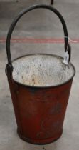 A World War I fire-bucket with George V cypher, 44 cm high overall