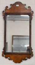 A Victorian style mahogany fret cut mirror, 90 cm h x 46 cm w