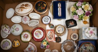 Collection of china trinket boxes, etc