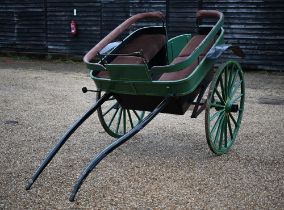 A late 19th/early 20th century horse drawn Governess type cart/trap with rear opening door with