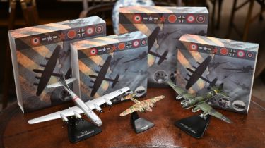 Thirty-two boxed Atlas Editions model warplanes, with original slip covers