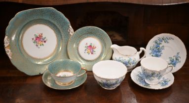 A Chelson for Harrods china part tea service, printed and painted with floral sprays on a gilt and