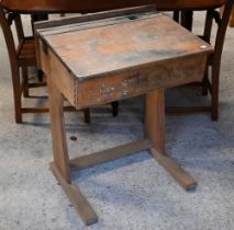 A vintage school desk
