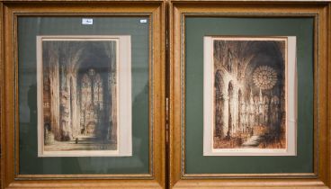 After J Alphonse-Brewer - Two colour etchings of Durham and Liverpool Cathedrals (one a/f) (2)