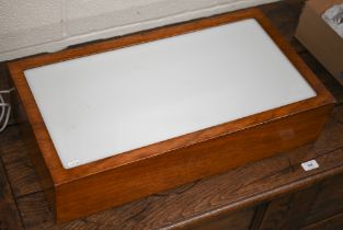 A vintage wooden photographic light box, 34 x 65 cm