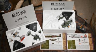 Sixteen Atlas Editions boxed twin fighter-plane packs (32 models)