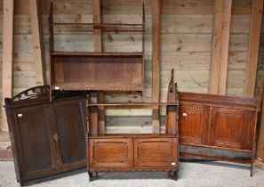 Four various old hanging wall cabinets / kitchen spice racks (4)