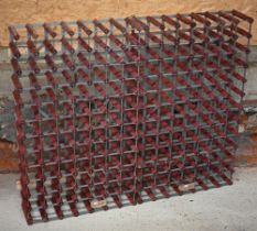 Two wood/steel wine racks each for 96 bottles, (2)