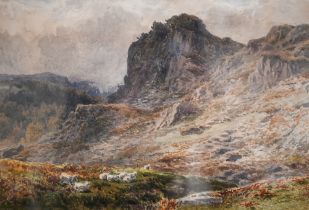 British school - Welsh landscape 'Eagles Crag, Lledr Valley, Betws-y-Coed', watercolour, 23 x 34 cm