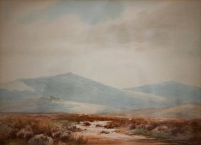 J Mortimer - Dartmoor landscape, watercolour, signed lower left, 25 x 35 cm