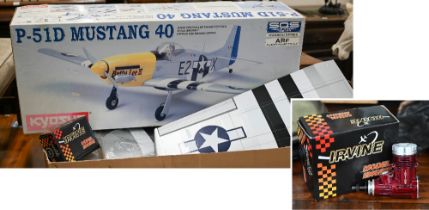 A boxed Kyosho P-5ID Mustang 40 radio controlled engine powered scale aircraft model kit (Kyosho SQS