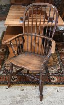 A 19th century hoop back Windsor armchair