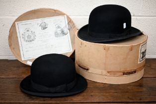 Two top hats to/w a hat box