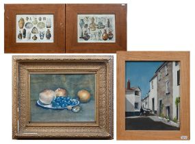 Martin Collins - 'Exhibit No 5 St Ives, Love Lane', oil on board, signed lower right, 24.5 x 19 cm