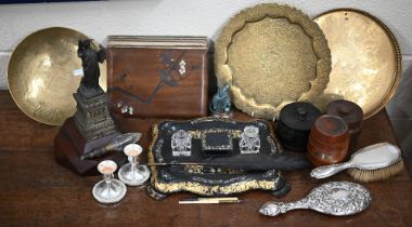 Various collectables including turned tobacco barrel 'from the teak of HMS Ganges the last sailing