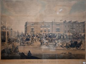 Engraving 'The Elephant & Castle on the Brighton Road', pub 1826 by Watson, 61 x 83 cm