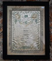 A late Victorian printed silk theatre programme - State Performance of extracts from Tannhauser,