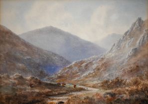 W H Dyer - 'Dartmoor, Melhon Valley near Okehampton', watercolour, signed lower left, 26 x 36 cm