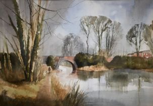 Andy Le Roideven? - Easter Showers, Kintbury - watercolour, 45.5 x 65.5 cm