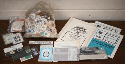 A large quantity of loose postage stamps, SG album pages etc (box)