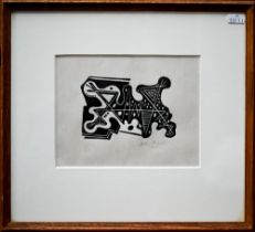 John Banting (1902-1972) - Untitled woodcut, limited edition numbered 7/45, pencil signed and