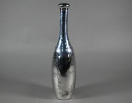 A Dunhill silver plated cocktail shaker in the form of a bowling skittle, patt. no. 3814, 35cm