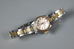 A Rolex Tudor Princess Oyster Sate ladies wristwatch, bi-metal case and link strap, the champagne