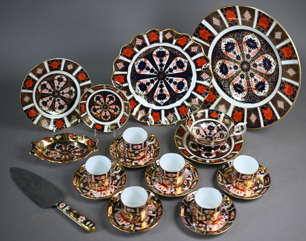 A set of six Royal Crown Derby Imari coffee cans and saucers, 1927, to/w an Imari trio 1976, a 22 cm - Image 5 of 10