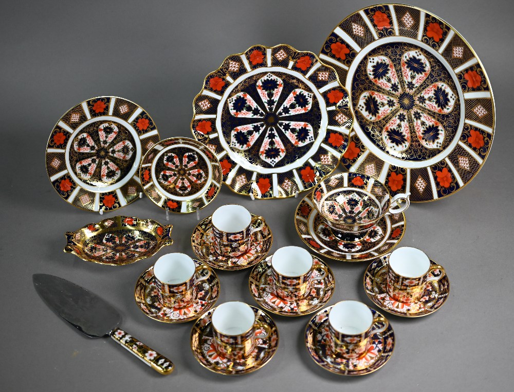 A set of six Royal Crown Derby Imari coffee cans and saucers, 1927, to/w an Imari trio 1976, a 22 cm - Image 6 of 10