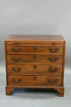 An 18th century mahogany chest with a full width slide over four long graduated drawers, each