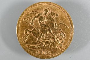 A Queen Victoria gold half sovereign, dated 1895