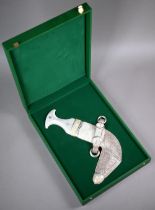 A 20th century Middle Eastern white metal khanjar dagger and sader (scabbard) with wire-work/