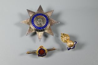 Two 9ct yellow gold and enamel military sweetheart brooches for the Royal Artillery and Royal