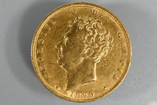 A George IV gold sovereign, dated 1825