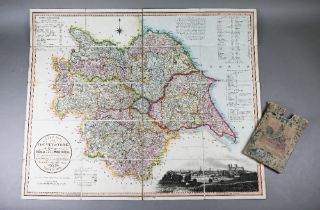 A George IV linen-backed folding map of Yorkshire by Thomas Dix, pub. William Darton, London 1820,