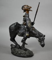 Charles Bragg (USA, 1931-2017) - brown and copper-patinated bronze group of Don Quixote