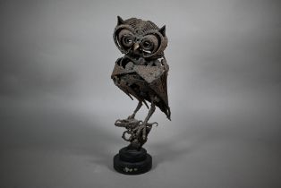 Walenty Pytel (Polish, b 1941) - A brown-patinated steel owl, unsigned, 40 cm high ARR may be