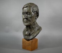 Charlotte Jackson - a contemporary composite grey patinated bust, 'John', raised on an woodblock