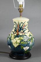 A Moorcroft 'Lamia' table lamp, 27 cm high (to top of ceramic), c/w shade