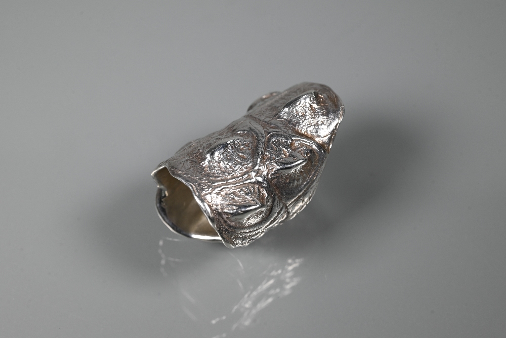 Patrick Mavros - a silver 'Croc Hornback' ring, size L, 3 cm long, inscribed within 'Patrick - Image 7 of 7