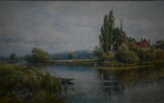 Henry John Kinnaird (1861-1929) - 'Near Mapledurham on the Thames', watercolour, signed lower