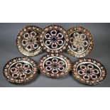 A set of twelve Victorian Royal Crown Derby Imari plates, date mark for 1887, 22.5 cm diameter