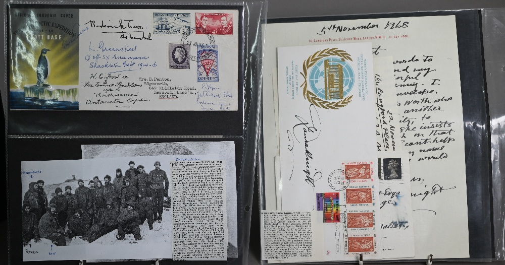 Two albums of first day covers and other ephemera, including signed issues - Laurence Olivier, JPR - Image 3 of 8