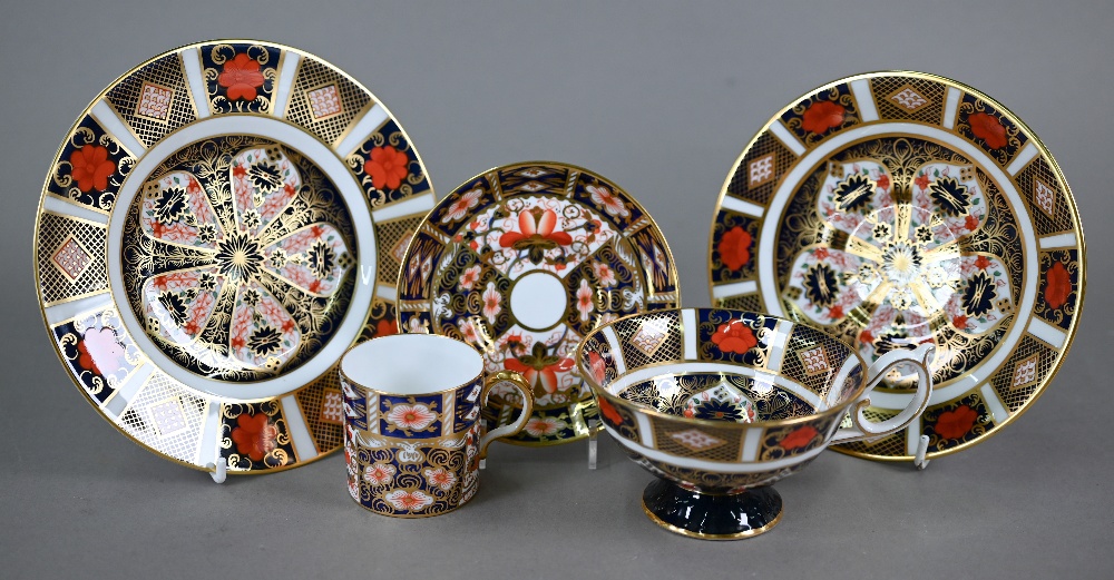 A set of six Royal Crown Derby Imari coffee cans and saucers, 1927, to/w an Imari trio 1976, a 22 cm - Image 8 of 10